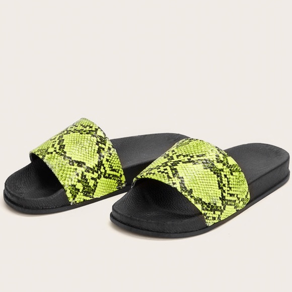 Neon Snakeskin Slides - Picture 4 of 5